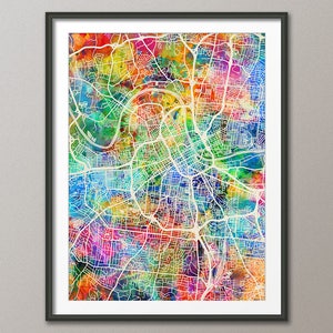 Nashville Map, Nashville Tennessee City Map, Art Print (2984)