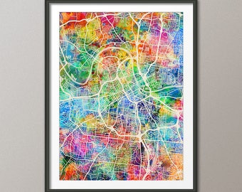 Nashville Map, Nashville Tennessee City Map, Art Print (2984)