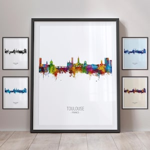 Toulouse Skyline, Toulouse Frankreich Stadtbild Kunstdruck Poster Portrait PX (16765)