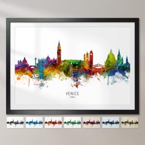 Venice Skyline Italy, Cityscape Painting Art Print Poster CX (6527)