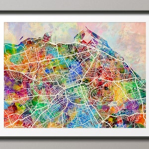 Edinburgh Map, Scotland, Edinburgh City Street Map Art Print (1348)