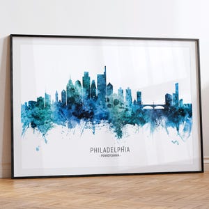 Philadelphia Cityscape Pennsylvania, Skyline Wall Art Poster Print RX (20769)