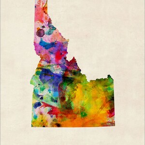 Idaho Watercolor Map USA Art Print 390 - Etsy