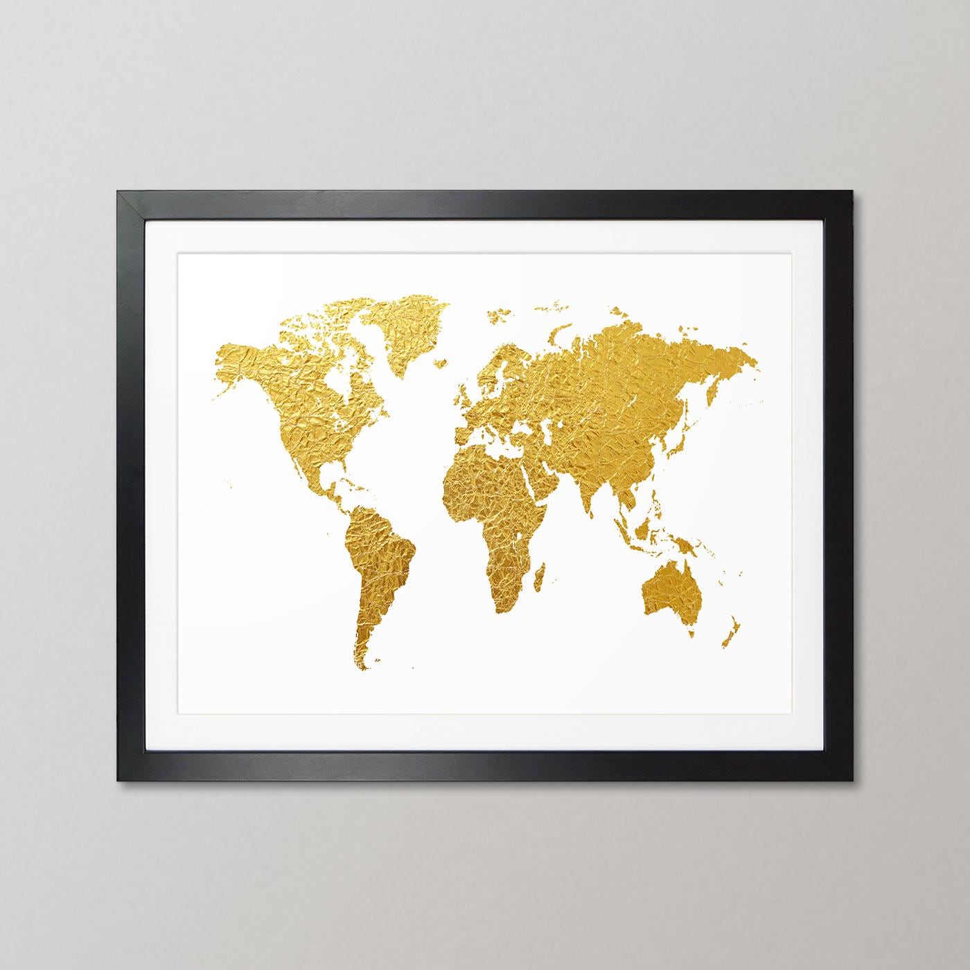Gold World Map Wall Art, Print Poster WM (2465) - Etsy 日本