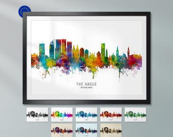 The Hague Skyline Netherlands, Poster Print Cityscape Art ZX (6800)
