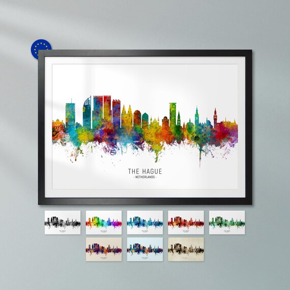 The Hague Skyline Netherlands, Poster Print Cityscape Art ZX (6800
