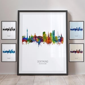 Dortmund Skyline, Dortmund Germany Cityscape Art Print Poster Portrait PX (5134)