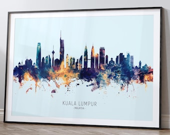 Kuala Lumpur Skyline Malaysia, Cityscape Art Print Poster HX (30551)