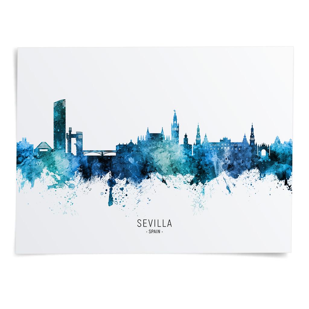 セビリアのスカイライン スペイン、都市景観画 アートプリント