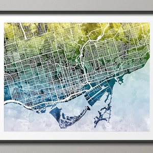 Toronto City Map, Ontario Canada, Art Print (1944)