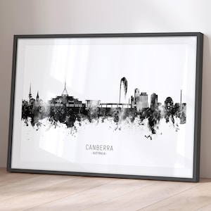 Canberra Skyline Australia, Cityscape Painting Art Print Poster BX (22293)