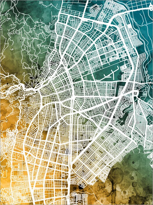 Cali Colombia Zip Code Map Cali Map Cali Colombia City Map Art Print 3181 | Etsy Hong Kong