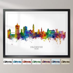 Póster con impresión artística de la pintura del paisaje urbano de Colchester, Inglaterra, CX (23230)