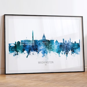 Washington stadsgezicht DC, skyline muurkunst posterafdruk RX (20880)