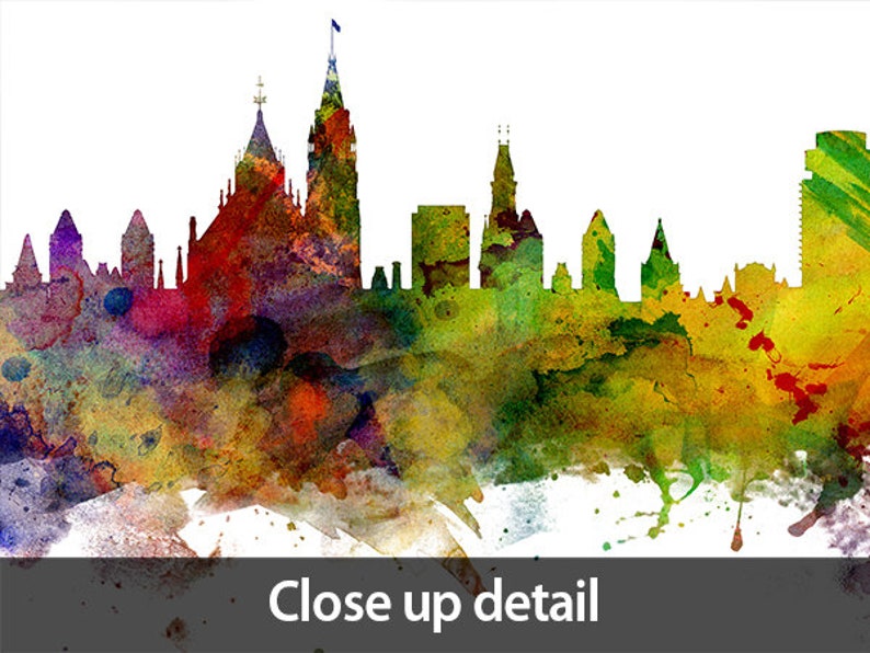 Ottawa Skyline Canada Cityscape Painting Art Print Poster CX Etsy
