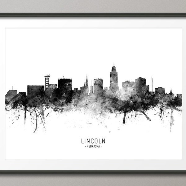 Lincoln Skyline, Lincoln Nebraska Cityscape Kunstdruck Poster (11664)
