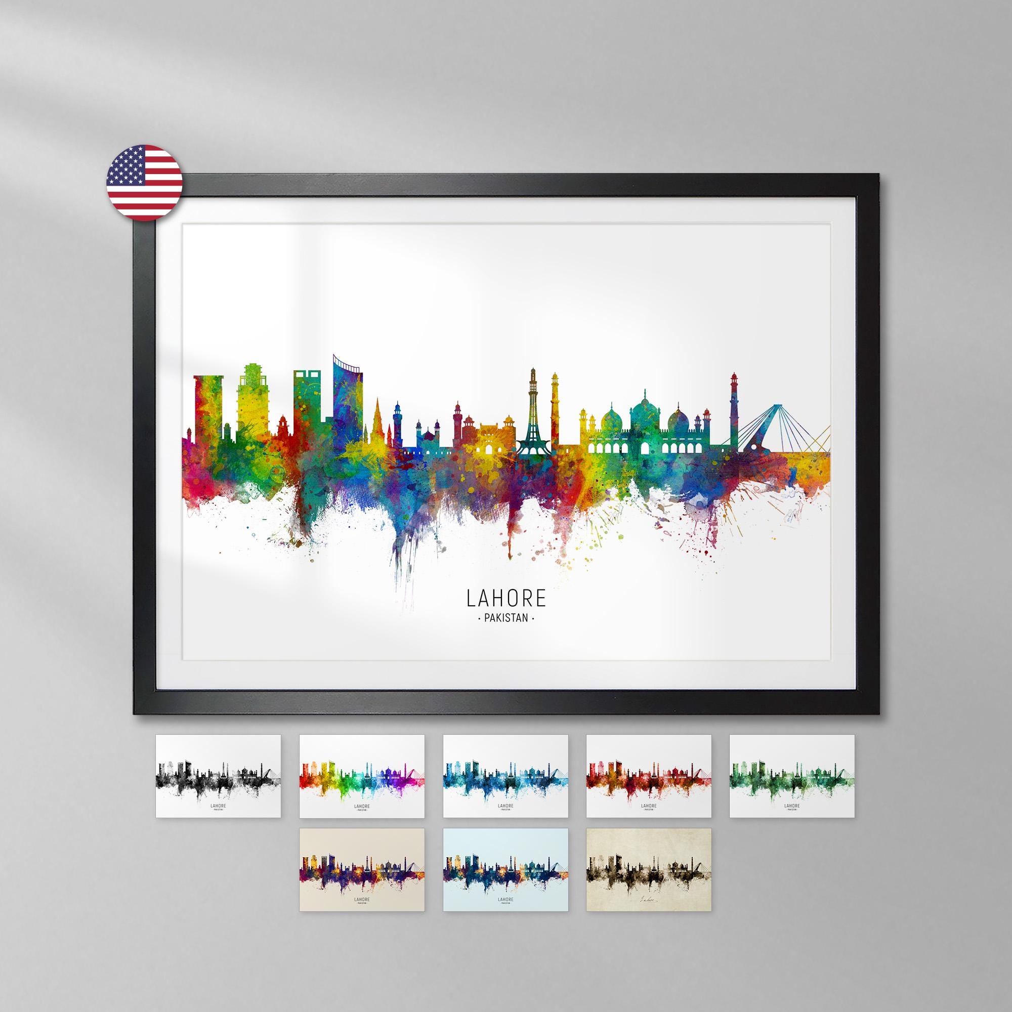 Lahore Skyline Pakistan, Art Print Poster YX (15489) - Etsy