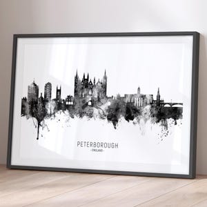 Peter(Borough) Skyline England, Stadtansicht Gemälde Kunstdruck Poster BOX ONE (23185)