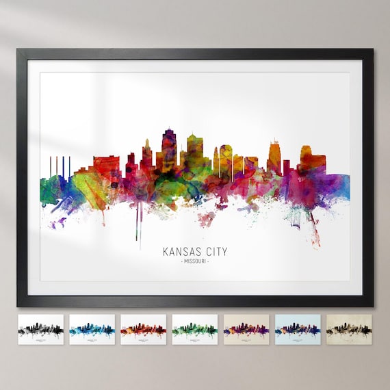 Buy Kansas City Skyline Missouri, Cityscape Painting Art Print