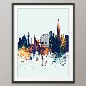London Skyline, London Stadtbild England, Kunstdruck (1577)