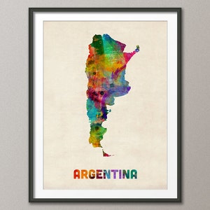 Argentina Watercolor Map, Art Print (995)