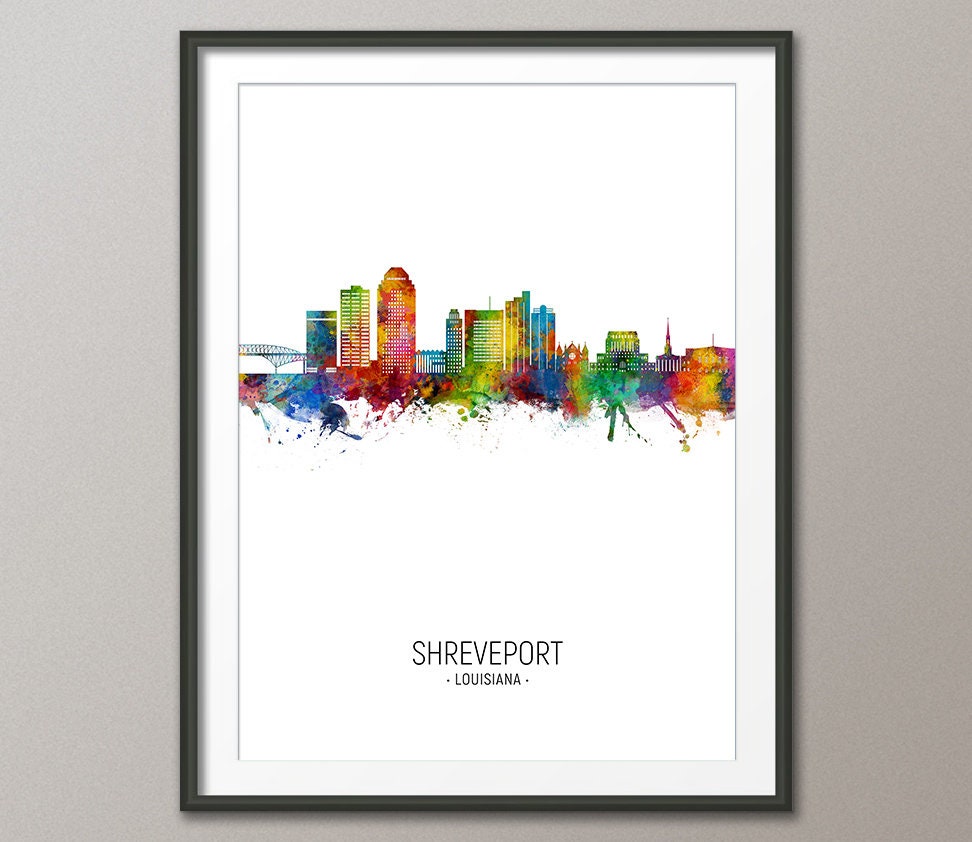 Shreveport Skyline Shreveport Louisiana Cityscape Art Print