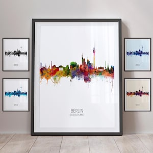 Berlin Skyline, Berlin Germany Cityscape Art Print Poster Portrait PX (4910)