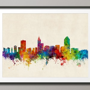 Raleigh Skyline, Raleigh North Carolina Cityscape Art Print (1770)