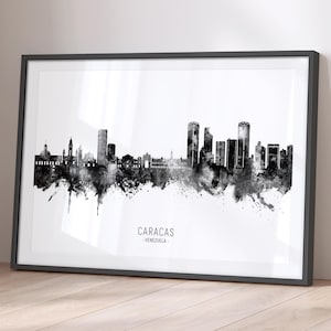 Caracas Skyline Venezuela, Cityscape Painting Art Print Poster BX (22759)