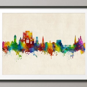 York Skyline, York England Cityscape Art Print (15919)