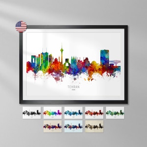 Tehran Skyline Iran, Art Print Poster YX (6525)