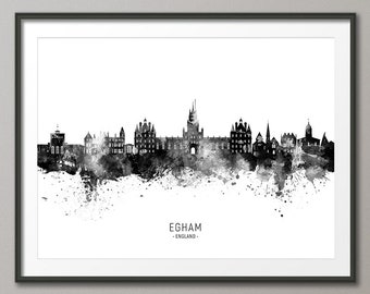 Egham Skyline, Egham England Cityscape Art Print Poster (25842)