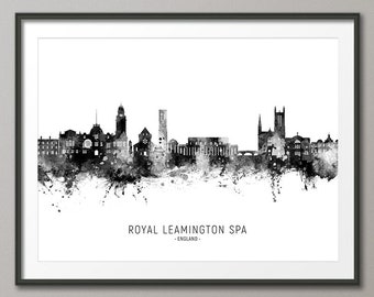 Royal Leamington Spa Skyline, Royal Leamington Spa England Cityscape Art Print Poster (28158)