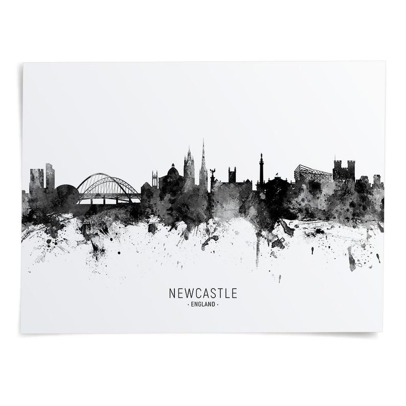 a black and white picture of newcastle england