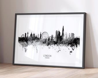 London Skyline England, Cityscape Art Print Poster BX (11444)