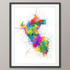 Peru Paint Splashes Karte Kunstdruck Poster (28445)