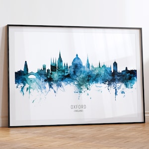 Oxford Cityscape Engeland, Skyline Wall Art Poster Print RX (20560)