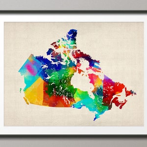 Kanada / Rollspange Landkarte, Kunstdruck (37)