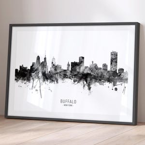 Buffalo Skyline New York, impression d'art peinture paysage urbain, affiche BX (11674)