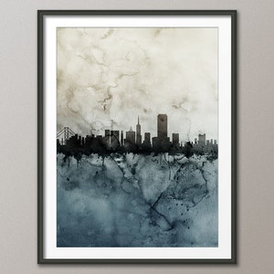 San Francisco Skyline, San Francisco California Cityscape Art Print (1710)