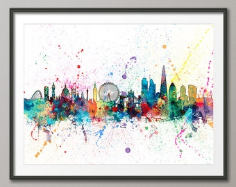 London Skyline, London Cityscape England, Art Print (1952)