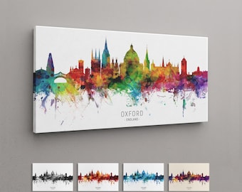 Oxford Skyline England, Box Canvas Art Print (6552)