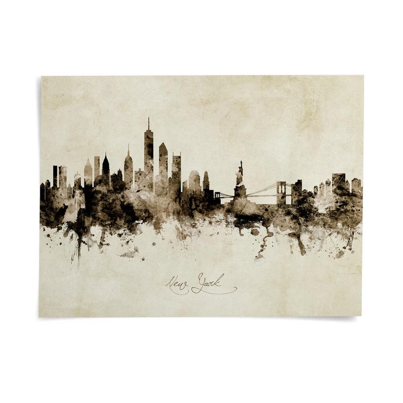 a city skyline, featuring a variety of tall buildings and skyscrapers.