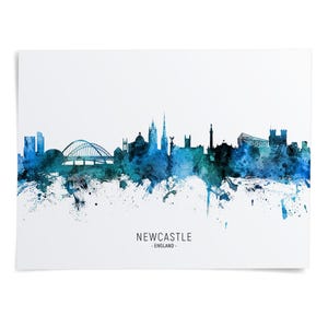 a watercolor painting of a city skyline
