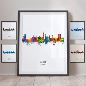 Zadar Skyline, Zadar Croatia Cityscape Art Print Poster Portrait PX (14828)
