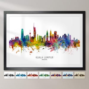 Kuala Lumpur Skyline Malaysia, Cityscape Painting Art Print Poster CX (30548)