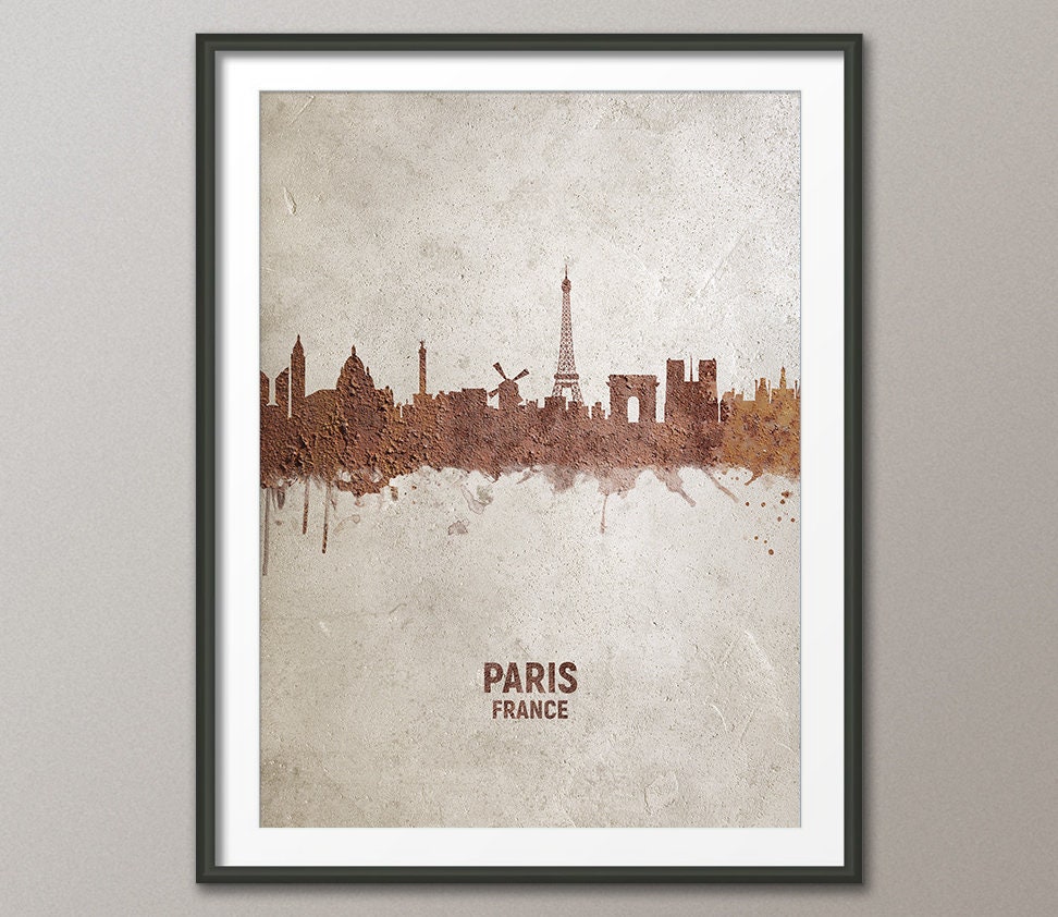 Wall Editions Poster Skyline Di Parigi Colorato - Michael Tompsett - 50x70 Cm - Stampa Su Carta Opaca 200g