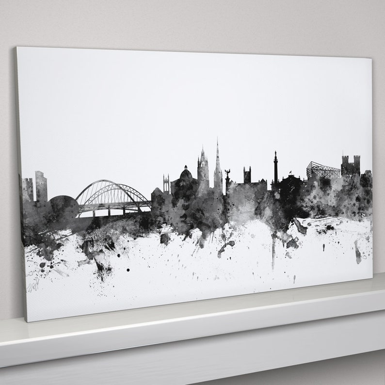 Newcastle Skyline Canvas Newcastle Cityscape Canvas Art Print Etsy