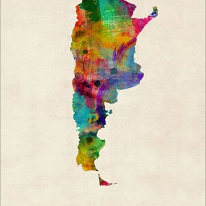 Argentina Watercolor Map, Art Print 995 image 3