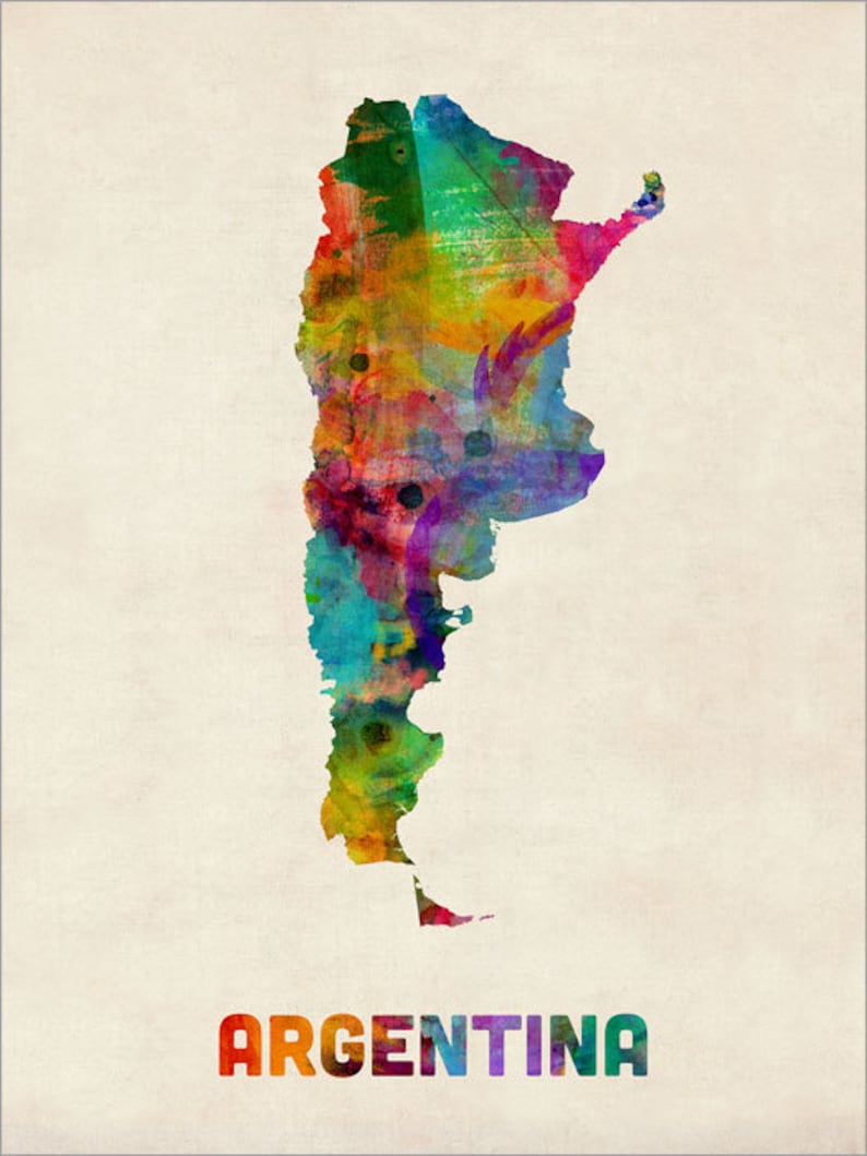 Argentina Watercolor Map, Art Print 995 image 3